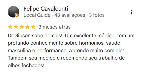 Depoimento Google Dr. Gibson Bessa em Campinas